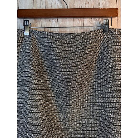 Calvin‎ Klein Skirt Suit 8 Gray Metallic Black Colorblock Ribbed Stretch Lined - Picture 16 of 16